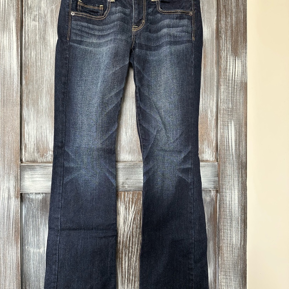 2013 EUC American Eagle Kick Boot Super Dark Wash